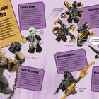 Thanos' Trupp fürs Grobe. Ebony Maw. Outrider. Cull Obsidian. Corvus Glaive. Proxima Midnight. Illustrationen von Lego-Figuren.