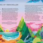 Episode 1: Der König ist verschollen. „Mein Held Odysseus ist noch am Leben – wir müssen ihm helfen!“ Farbig illustrierte Szene.
