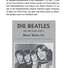 Text: "DIE BEATLES UND IHRE SONGS BAND 9 Magical Mystery Tour". Schwarz-Weiß-Foto der Beatles darunter.