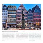 Römerberg und Gerechtigkeitsbrunnen. Fachwerkhäuser und der Justitia-Brunnen bilden eine malerische Kulisse.