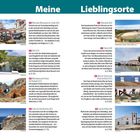 "Meine Lieblingsorte" mit Bildern von Sehenswürdigkeiten wie Märkte, Strände und historische Orte mit Beschreibungen.