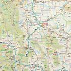 Kartenbeschreibung: Namen von Städten wie Missoula, Bozeman und Great Falls. Straßen, Wälder, Gewässer und Gebirge sind eingezeichnet.