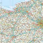 Karte von Nordfrankreich mit Städtenamen wie Paris, Rouen und Le Havre. Wichtige Straßen und Gewässer sind eingezeichnet.