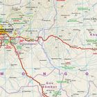 Ulaanbaatar, Khentii, Töv, und Govisümber sind markierte Gebiete. Nationalparks und Straßenverläufe sind ebenfalls eingezeichnet.