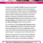 "Meine Lieblingsorte" steht oben. Darunter sind mehrere Beschreibungen zu Orten in Schottland, inklusive Glasgow, St Andrews und Loch Lomond, begleitet von Bildern.