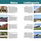 Überschrift: "Meine Lieblingsorte". Orte und Beschreibungen mit Fotos, zum Beispiel Buis-les-Baronnies oder Maison Carrée.