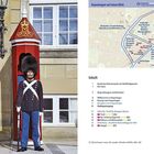 "Kopenhagen auf einen Blick", Stadtkarte, "Inhalt" mit Themen zu Kopenhagen, königlicher Wachposten in Uniform vor rotem Wachhäuschen.