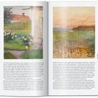 Links: "The Home at Tjörn", Aquarell. Rechts: "Reeds at Sunset", Aquarell. Beide Bilder von Hilma af Klint. Text darunter.