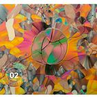 "Karls Gaff, The Art of Science, 02, Dopamin, Lichtmikroskopie", bunte abstrakte Formen und Farben in einer Illustration.