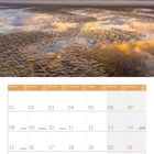 Kalender für Februar 2027; darunter Wattenmeer mit Wolken im Sonnenuntergang. Feiertage sind markiert.