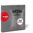 Text: "SEBASTIAN FITZEK DER NACHTZUG", "argon hörbuch", "COVER TO BE REVEALED." Grauer Hintergrund, rotes Logo.