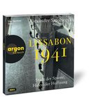 „Alexander Smoltczyk: LISSABON 1941. Stadt der Spione, Hafen der Hoffnung.“ Darüber ein Stadtbild mit Straßen.
