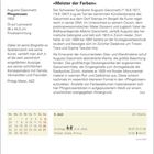 „Meister der Farben“, Text beschreibt Augusto Giacometti und seine Kunst. Zitat von Philipp Meier, NZZ. Kalendereintrag 9. Juni.