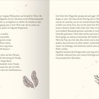 Text erzählt von Weihnachten und Klageweise-Rezitation. Illustrationen von Zweigen und Sternen. Text auf cremefarbenem Hintergrund.