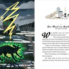 "Der Hund von Baskerville nach Arthur Conan Doyle." Links ist eine düstere Illustration mit Blitz und einem schwarzen Hund.