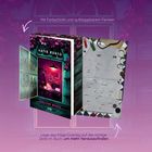 Mit Farbschnitt und aufklappbarem Fenster. Es zeigt ein Buchcover mit geheimnisvoller Atmosphäre.