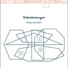 „Schnittmengen. Welche Zahl fehlt?” Diagramm mit überlappenden Formen und Zahlen: 2, 4, 10. Oben und unten geometrische Symbole.