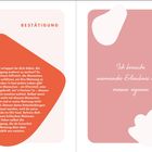 Zwei Seiten; links "BESTÄTIGUNG" und ein Text über Eigenbestätigung. Rechts "Ich brauche niemandes Erlaubnis außer meiner eigenen".