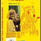 "Ein Tag ohne Frauen" steht groß oben. Zwei lächelnde Frauen, Hintergrund gelb mit Text und Silhouetten, FSK 0 Logo.