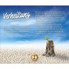 "Verheißung. Was von Davids Königshaus... Ein Baumstumpf in einer trockenen Landschaft, aus dem ein grüner Trieb wächst. Unten eine goldene Kugel mit der Zahl 2."