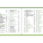 Zweistellige Zahlen neben Texten wie "Intro", "Vorwort". Themen über Brennnesseln: Pflege, Garten, Heilpflanze. Grün-weißer Stil.