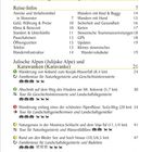 Inhalt, Slowenien – ein grünes Wanderparadies, Reise-Infos. Julische Alpen und Karawanken, Wanderrouten mit Symbolen.