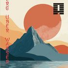 "BERG ÜBER WASSER" steht links. Abstrakte Illustration: Berg, großer roter Kreis, blaues Wasser, rote Zahl 4, schwarzes Symbol.