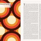 "Mass Housing in the German Democratic Republic. Introduction. Philipp Meuser." Links ein Muster mit Kreisen in Braun-, Orange- und Gelbtönen. Rechts ein Textblock mit großer Initiale "T".