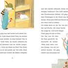 Eine Illustration zeigt ein Kind mit grünem Hut und Latzhose, das in einen Hühnerstall schaut. Text spricht über Verstecke.