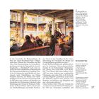 Eine gemütliche Darstellung in der Christmette am Weihnachtsmorgen. Text über Christmetten und weihnachtliche Traditionen.