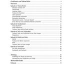 Inhalt mit Kapiteln: Grußwort, Vorwort, Themen finden, Strukturieren, Originalität, Metrik, Feinschliff, Anhang, Glossar.