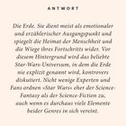 ANTWORT: Die Erde als emotionaler und erzählerischer Ausgangspunkt, diskutiert im Star-Wars-Kontext, Genre-Diskussion.