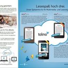 Links: "Gute Unterhaltung garantiert." Text beschreibt die Vorteile der tolino Geräte. Rechts: "Lesespaß hoch drei." Infos zu eReadern und tolino Cloud.