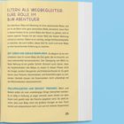 Ein gelber Textblock in einem Buch über Eltern als Wegbegleiter im BLW-Abenteuer, Tipps zur Babyernährung. Seitenzahl: 25.