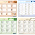 Oben links: „Lautgetreue Wörter 2“, „Schreibe nun!“. Oben rechts: „Ich übe die 100 häufigsten Fehlerwörter“. Unten: „Wörter mit Endung -el“, „-er“ und „-en“. Verschiedene Tiere als Illustrationen neben Wortlisten.