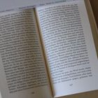 Text oben: Thomas Mann, Tonio Kröger, Der Tod in Venedig. Buchseiten 126 und 127 mit Textabschnitten.