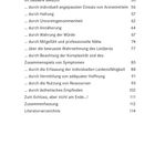 Inhaltsverzeichnis mit Themen zur Leidensbewältigung und Seitenzahlen. Strukturierte Liste auf weißem Hintergrund.