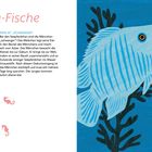 Tolle Papa-Fische: Beschreibung von Fischen mit Fürsorge und „Schwangerschaft“ bei Seepferdchen. Illustration mit blauem Fisch.