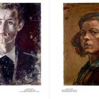 Links: Edvard Munch, Selbstporträt, 1882–1883. Rechts: Maria Lassnig, Selbstporträt, 1942. Zwei Portraitgemälde.