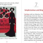 Seite 32: „Aber das Kabarett starb nicht...“  
Seite 33: Kapitelüberschrift „Simplicissimus und Ringelnatz“  
Links: Illustration eines Plakats mit einer Frau und Dämonen.