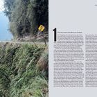 Über den Camino de la Muerte ins Tierreich. Links eine enge, kurvige Straße an einem steilen Abhang im Grünen.