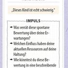 „Dieses Kind ist echt schwierig.“ Impulse: Erwartungen, Ressourcen, beschreibende Beobachtung.