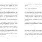 Seitenzahlen unten: 14 und 15. Text über Lily, die mit Columbus spazieren geht, ihre Sandalen holt und ein Tor mit Code öffnet.