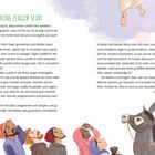 "Ihr werdet meine Zeugen sein!" Apostelgeschichte 1,2-26. Menschen und ein Esel schauen in den Himmel, eine Wolke ist sichtbar.