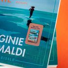 "SOMMER ENDET NIE", darunter "VON DER AUTORIN VON UNSER TAG IST HEUTE". Ein Mensch am Meer in Blau.