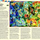 Text: "Eine Weihnachtsgeschichte", Zitat von Charles Dickens. Bunte Illustration mit weihnachtlichen Szenen und Figuren.