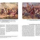 Linke Illustration: Text beschreibt Oberst Edelsheim-Gyulai im Angriff auf französische Kavallerie bei Solferino. Rechte: Ludwig von Benedek bei San Martino.