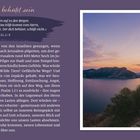 Text: "Durch Gott behütet sein" und Psalm 121, 1-3. Links Text über Pilgerreisen, rechts Bild von Kirche bei Sonnenuntergang.