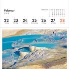 Kalender: Februar 2027, KW 8, Tage 22-28. Darunter Thermalquellen in Pamukkale, Türkei.