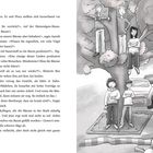 Seite 24. Textdiskussion über Umweltschutz und Bäume. Illustration: Kinder im Baum; Arbeiter mit Motorsäge und Autos darunter.